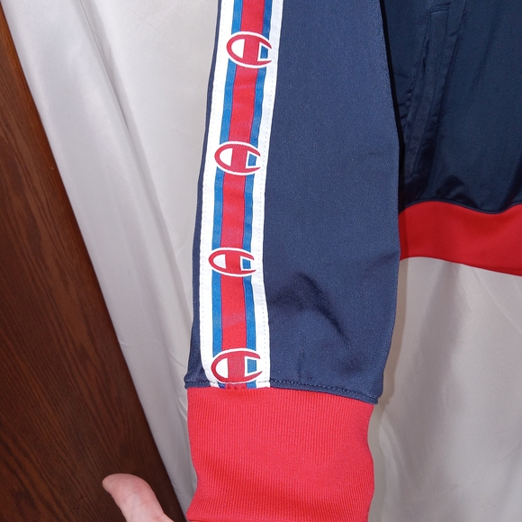 Champion Jacket Mens Size 2XL Track Full Zip Taped Sleeves Athletic Lightweight - Picture 3 of 11